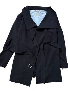 Soia and Kyo Trench Coat Black Size Large